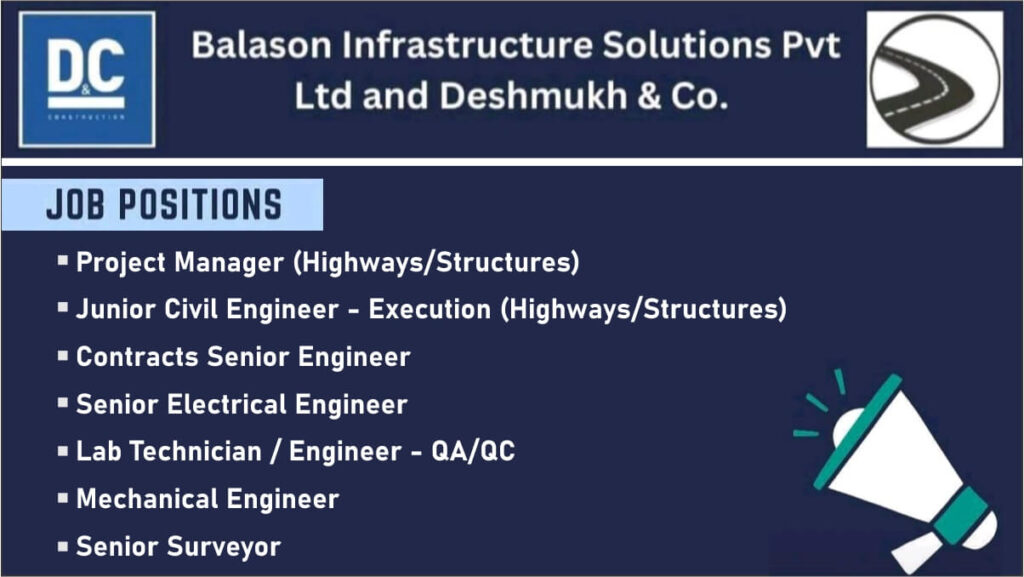 Balason Infrastructure Solutions Pvt Ltd and Deshmukh & Co Careers