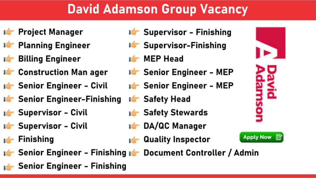 David Adamson Group Vacancy