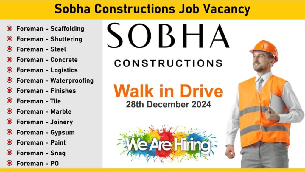 Sobha Constructions Vacancy